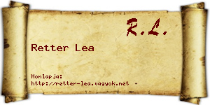 Retter Lea névjegykártya